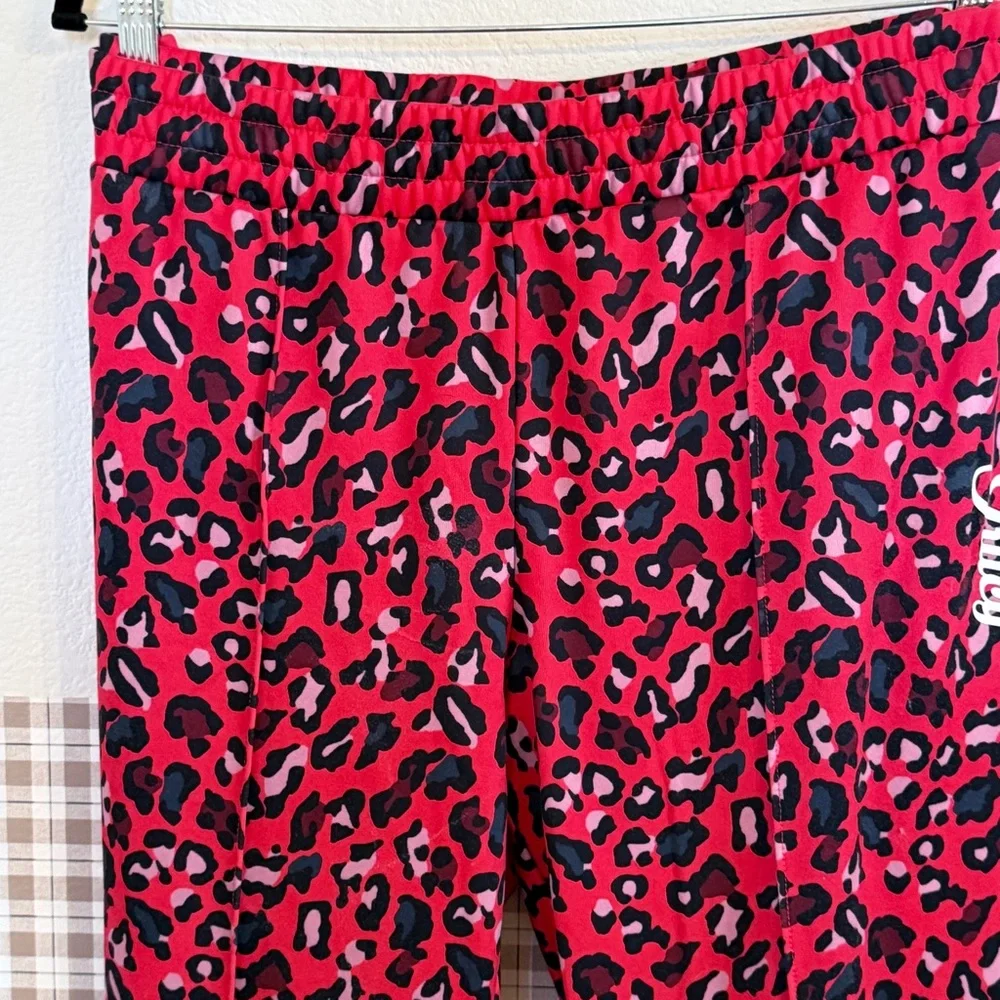 Juicy Couture Black Label Red Leopard Print Lounge Sweatpants Y2K Vibes Large